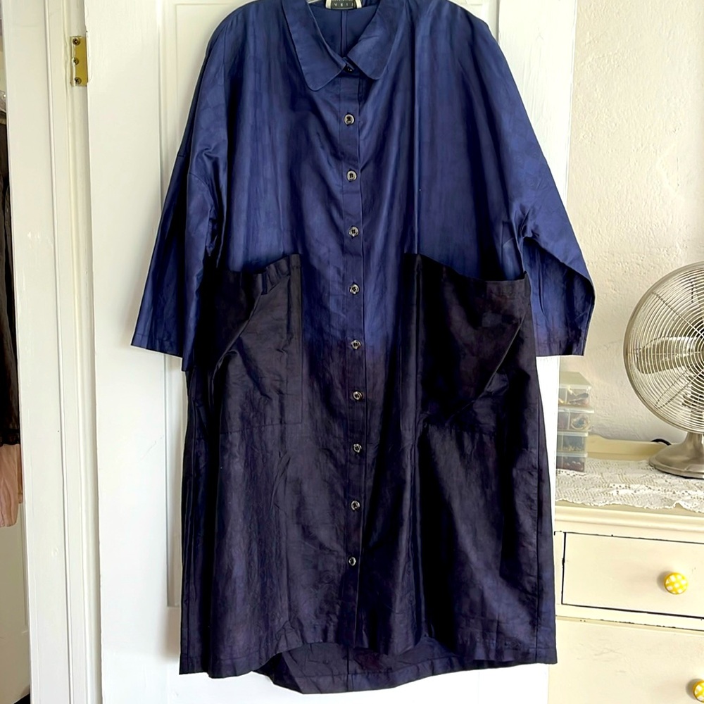 NWT Finnish Designer Dress in Blue/Black Size L/XL